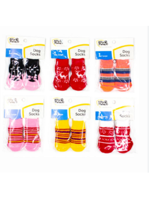 202953-ALLY PAWS KÖPEKLER İÇİN KAYMAZ TABANLI ÇORAP 4LÜ (S)